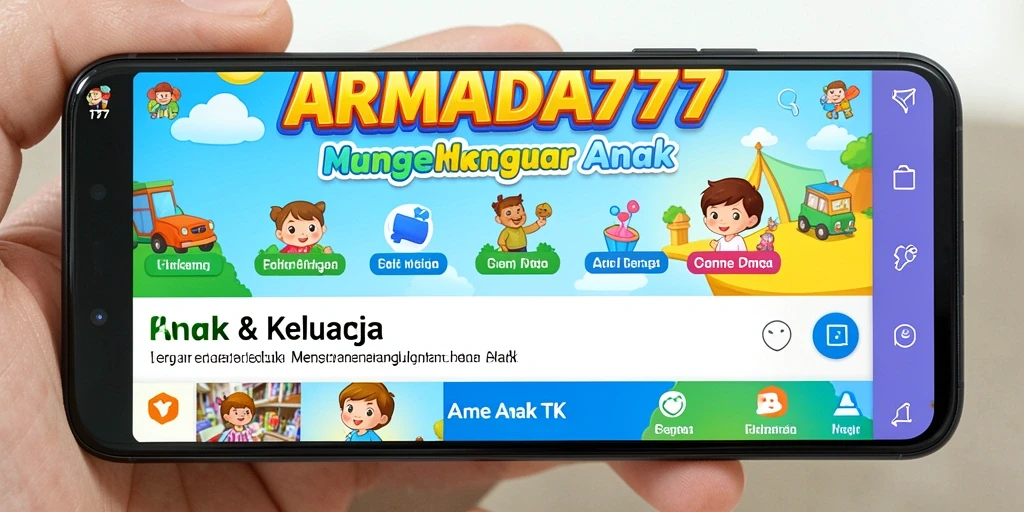 Tampilan antarmuka <strong>ARMADA777</strong> yang ceria dan ramah anak.
