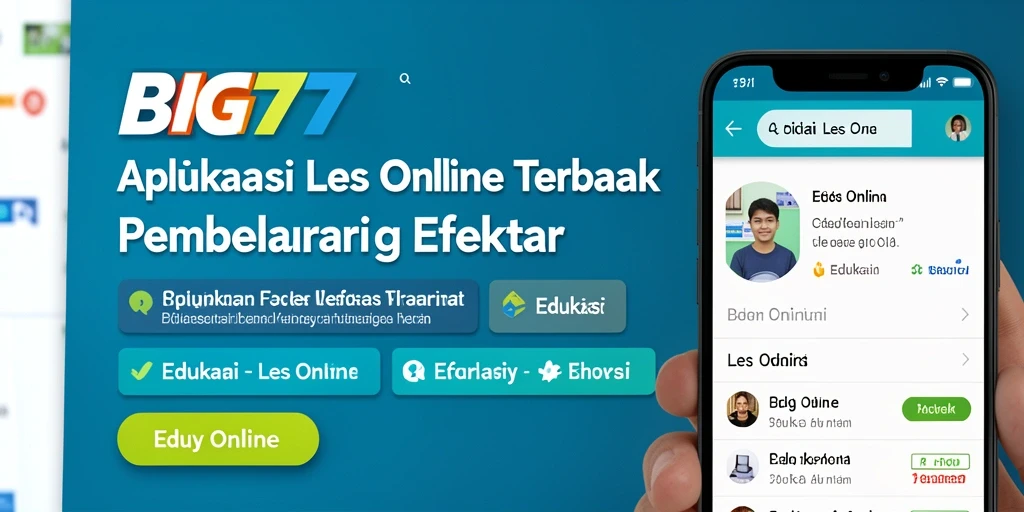Antarmuka aplikasi BIG77 yang menarik untuk Les Online.