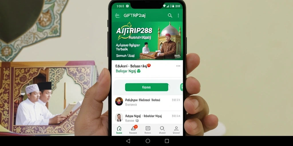 Tampilan antarmuka aplikasi GIFTRP288 untuk belajar ngaji.
