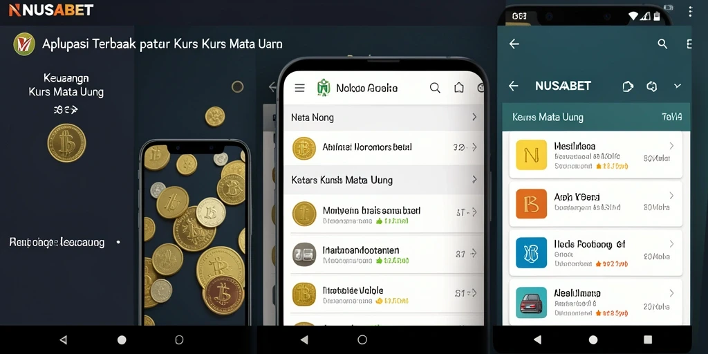 Tampilan antarmuka aplikasi NUSABET untuk kurs mata uang yang informatif.
