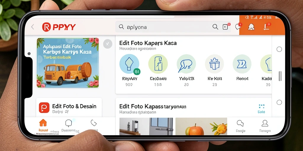 Tampilan antarmuka RPYYY yang sederhana dan menarik untuk Edit Foto Kertas Kaca.