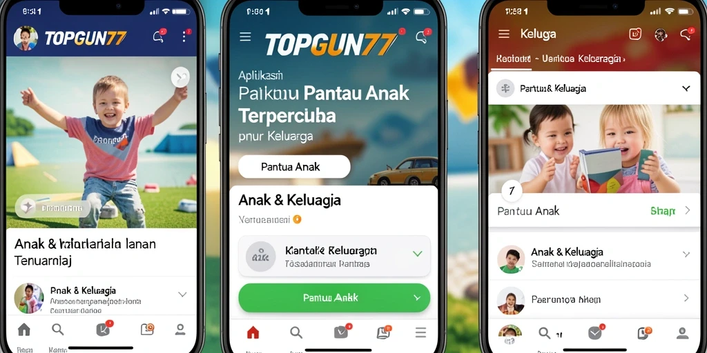 Screenshot utama antarmuka aplikasi TOPGUN77 untuk Pantau Anak.