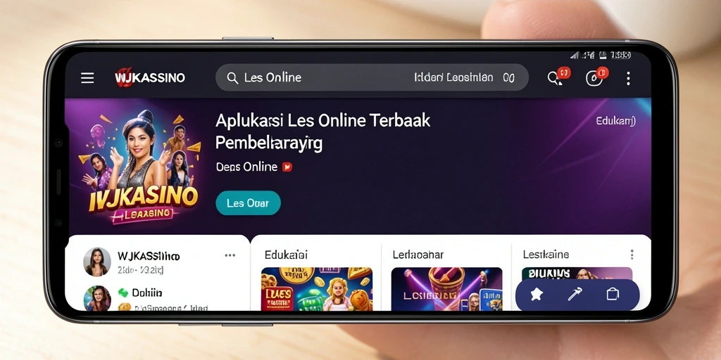 Antarmuka menarik dan fungsional dari aplikasi Les Online WJKASINO.